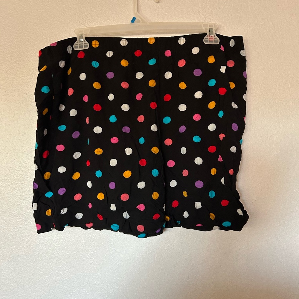Renee Adam’s vintage black rain bow polka dotted shorts